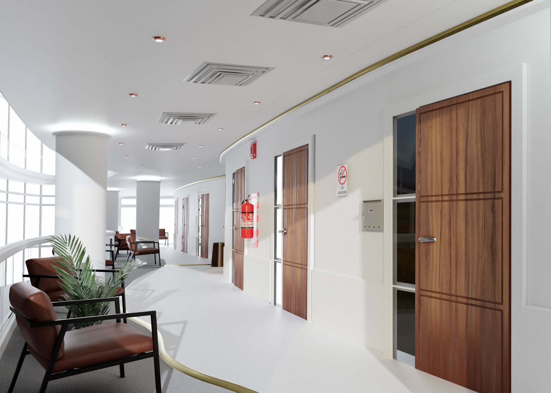 Freshly painted hallway in a Sydney aged care facility