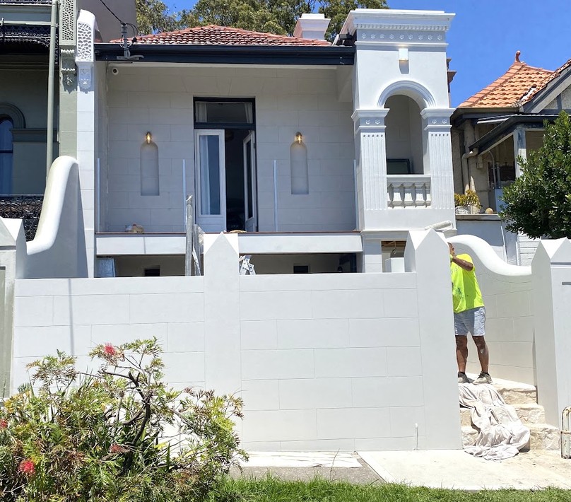 Repainted terrace house facade in Annandale