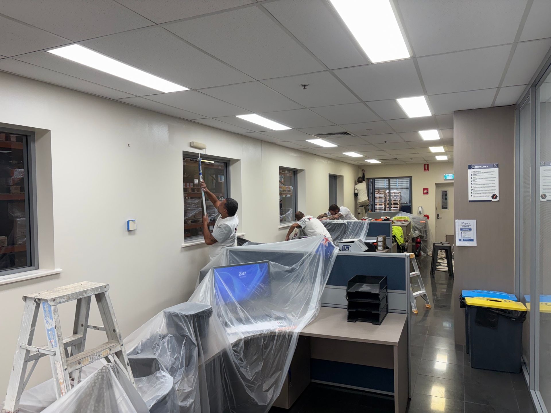 Internal office repaint for fastener supplier Hobson Engineering at Eastern Creek
