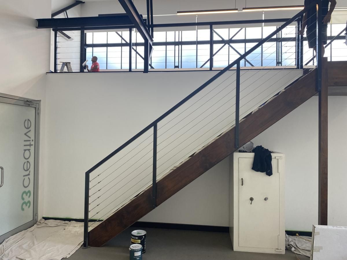Alexandria office feature wall after repainting