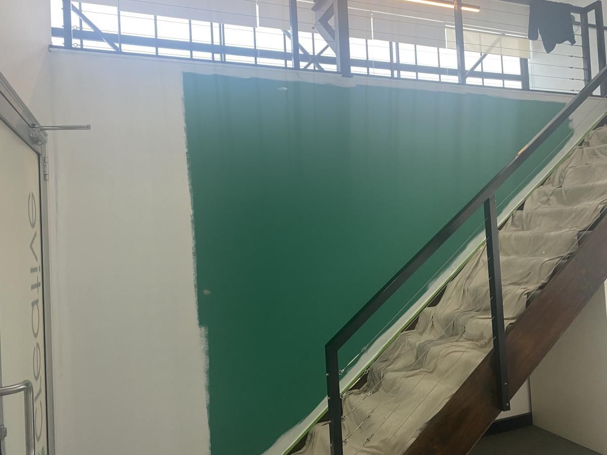 Alexandria office feature wall before repainting