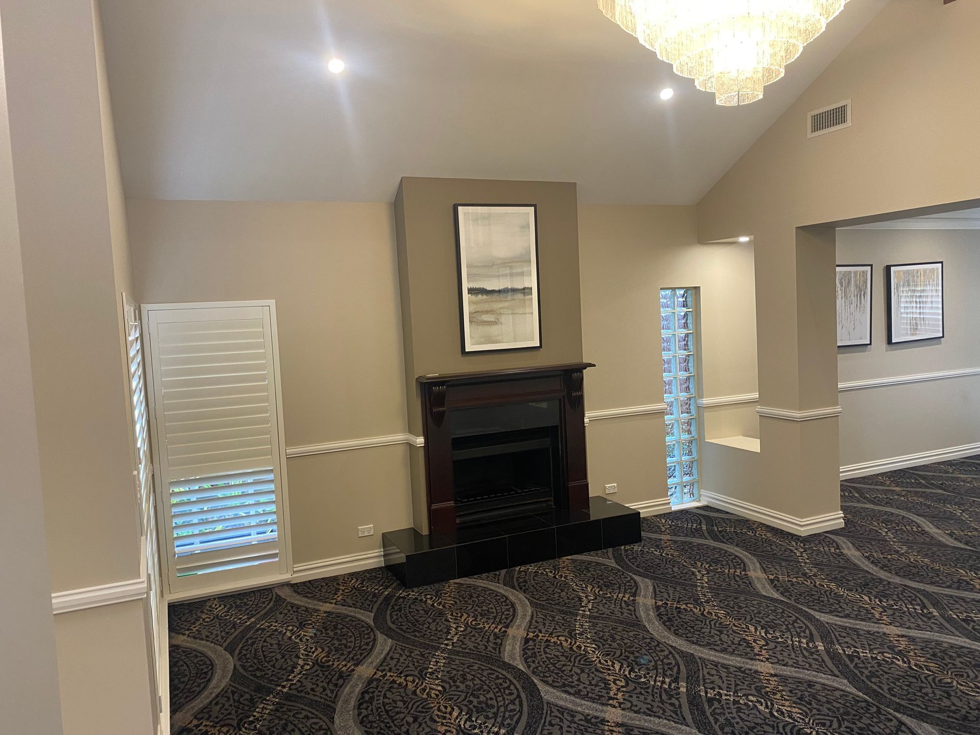 Fresh neutral walls and a painted fireplace in Castle Hill